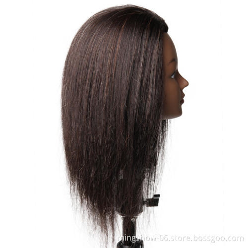 100% Real Human Hair Training Head Hair Practice Manikin Head Hairdressing Dummy Salon Head